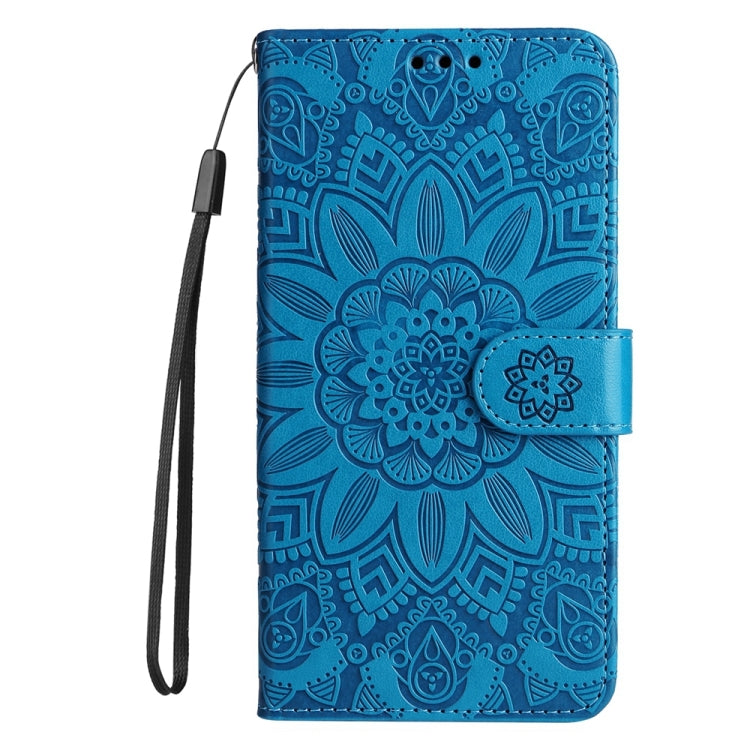 For Google Pixel 9 Embossed Sunflower Leather Phone Case(Blue) - Google Cases by PMC Jewellery | Online Shopping South Africa | PMC Jewellery | Buy Now Pay Later Mobicred