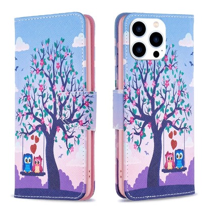 For iPhone 16 Pro Max Colored Drawing Pattern Flip Leather Phone Case(Owl) - iPhone 16 Pro Max Cases by PMC Jewellery | Online Shopping South Africa | PMC Jewellery | Buy Now Pay Later Mobicred