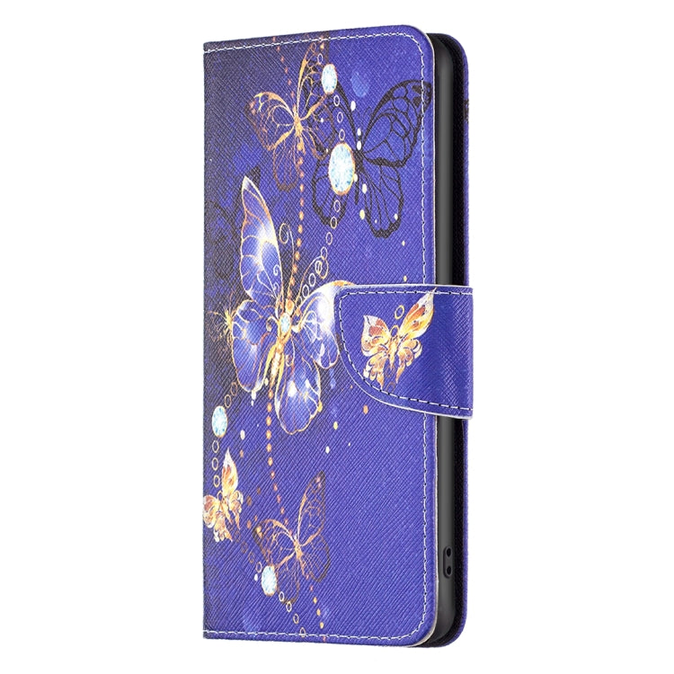 For iPhone 16 Colored Drawing Pattern Flip Leather Phone Case(Purple Butterfly) - iPhone 16 Cases by PMC TechLife | Online Shopping South Africa | PMC TechLife | Buy Now Pay Later Mobicred