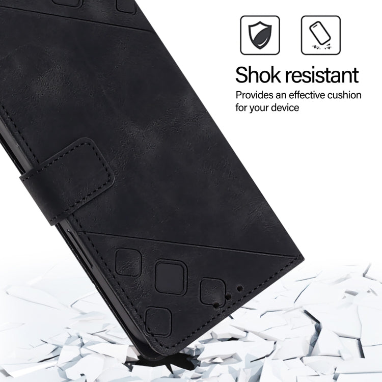 For iPhone SE 2024 Skin-feel Embossed Leather Phone Case(Black) - More iPhone Cases by PMC Jewellery | Online Shopping South Africa | PMC Jewellery | Buy Now Pay Later Mobicred