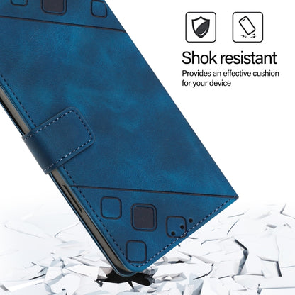 For iPhone 16 Pro Skin-feel Embossed Leather Phone Case(Blue) - iPhone 16 Pro Cases by PMC Jewellery | Online Shopping South Africa | PMC Jewellery | Buy Now Pay Later Mobicred