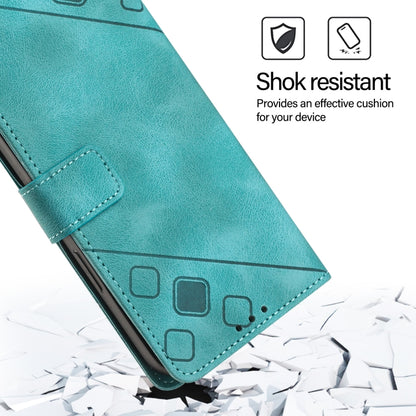 For iPhone 16 Plus Skin-feel Embossed Leather Phone Case(Green) - iPhone 16 Plus Cases by PMC Jewellery | Online Shopping South Africa | PMC Jewellery | Buy Now Pay Later Mobicred