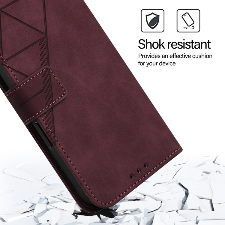 For iPhone 16 Crossbody 3D Embossed Flip Leather Phone Case(Wine Red) - free shipping - PMC TechLife - Order now!
