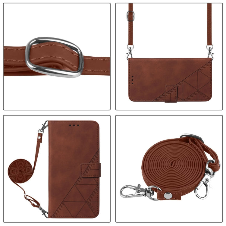 For iPhone 16 Pro Crossbody 3D Embossed Flip Leather Phone Case(Brown) - iPhone 16 Pro Cases by PMC TechLife | Online Shopping South Africa | PMC TechLife | Buy Now Pay Later Mobicred
