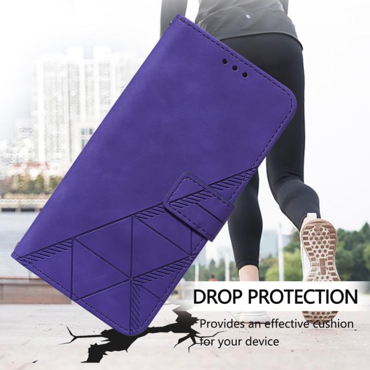 For iPhone 16e Crossbody 3D Embossed Flip Leather Phone Case(Purple) - iPhone 16e Cases by PMC TechLife | Online Shopping South Africa | PMC TechLife | Buy Now Pay Later Mobicred