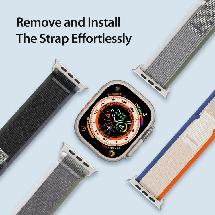 For Apple Watch 10 42mm DUX DUCIS YJ Series Nylon Watch Band(Green Grey) - Watch Bands by DUX DUCIS | Online Shopping South Africa | PMC Jewellery | Buy Now Pay Later Mobicred