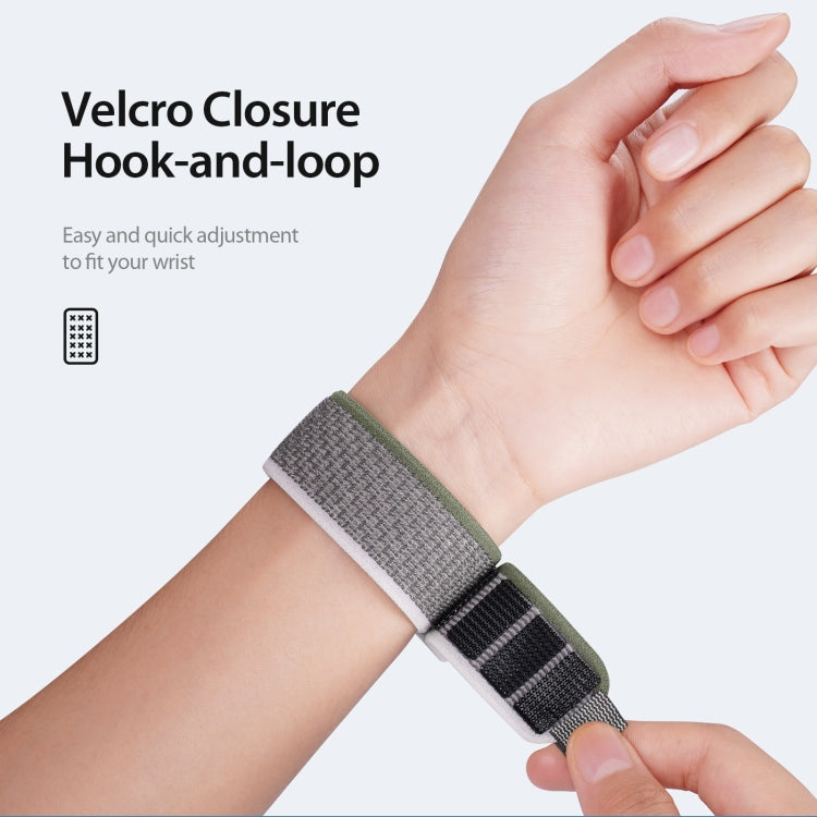 For Apple Watch 10 46mm DUX DUCIS YJ Series Nylon Watch Band(Green Grey) - Watch Bands by DUX DUCIS | Online Shopping South Africa | PMC Jewellery | Buy Now Pay Later Mobicred