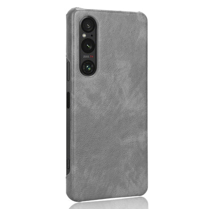 For Sony Xperia 1 V Litchi Texture Back Cover Phone Case(Grey) - Sony Cases by PMC Jewellery | Online Shopping South Africa | PMC Jewellery | Buy Now Pay Later Mobicred