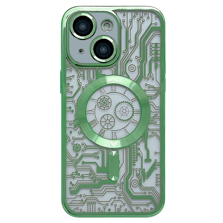 For iPhone 13 Electroplated Circuit Board Pattern MagSafe Phone Case(Green) - iPhone 13 Cases by PMC Jewellery | Online Shopping South Africa | PMC Jewellery