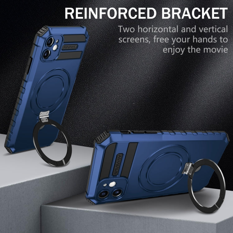 For iPhone 11 MagSafe Magnetic Holder Phone Case(Blue) - iPhone 11 Cases by PMC TechLife | Online Shopping South Africa | PMC TechLife