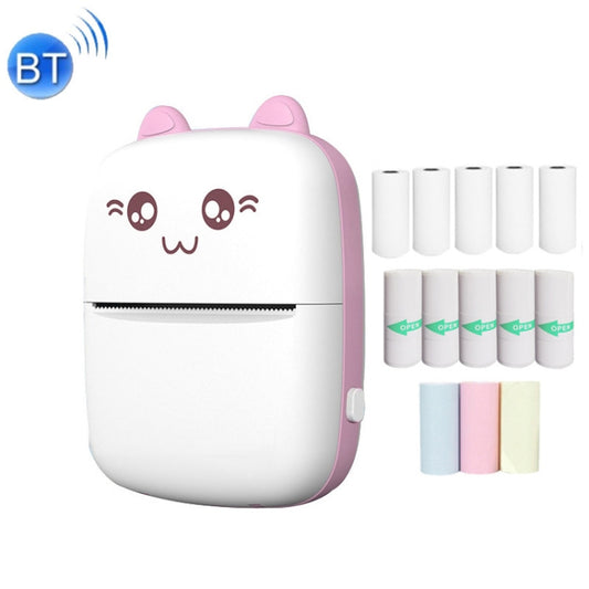 C9 Mini Bluetooth Wireless Thermal Printer With 5 Papers & 5 Sticker & 3 Color Papers(Pink) - Printer by PMC Jewellery | Online Shopping South Africa | PMC Jewellery | Buy Now Pay Later Mobicred