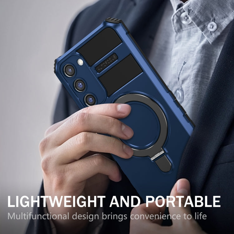 For Samsung Galaxy S23+ 5G MagSafe Magnetic Holder Phone Case(Blue) - Galaxy S23+ 5G Cases by PMC TechLife | Online Shopping South Africa | PMC TechLife