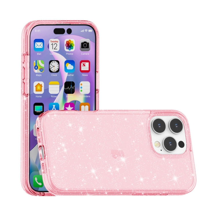 For iPhone 16 Pro Shockproof Terminator Glitter Powder Phone Case(Pink) - iPhone 16 Pro Cases by PMC Jewellery | Online Shopping South Africa | PMC Jewellery | Buy Now Pay Later Mobicred