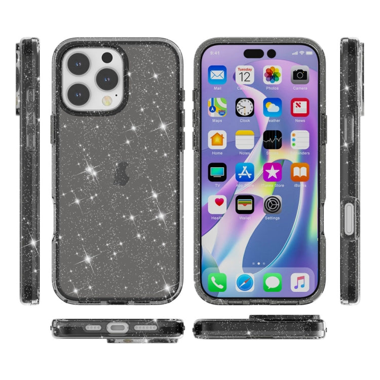 For iPhone 16 Pro Shockproof Terminator Glitter Powder Phone Case(Black) - iPhone 16 Pro Cases by PMC Jewellery | Online Shopping South Africa | PMC Jewellery | Buy Now Pay Later Mobicred