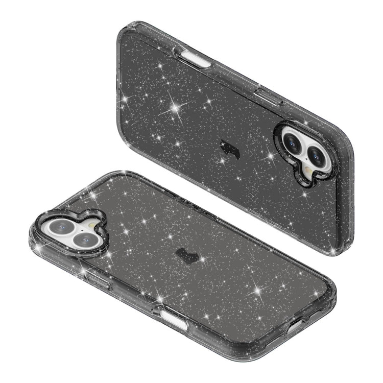 For iPhone 16 Shockproof Terminator Glitter Powder Phone Case(Black) - iPhone 16 Cases by PMC Jewellery | Online Shopping South Africa | PMC Jewellery | Buy Now Pay Later Mobicred