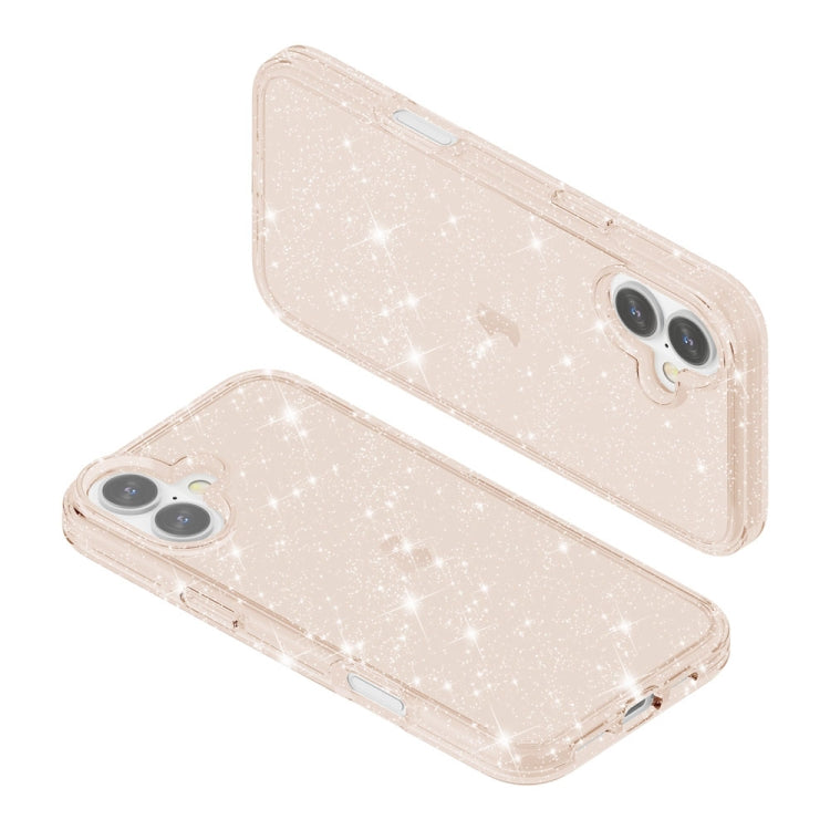 For iPhone 16 Shockproof Terminator Glitter Powder Phone Case(Gold) - iPhone 16 Cases by PMC TechLife | Online Shopping South Africa | PMC TechLife | Buy Now Pay Later Mobicred