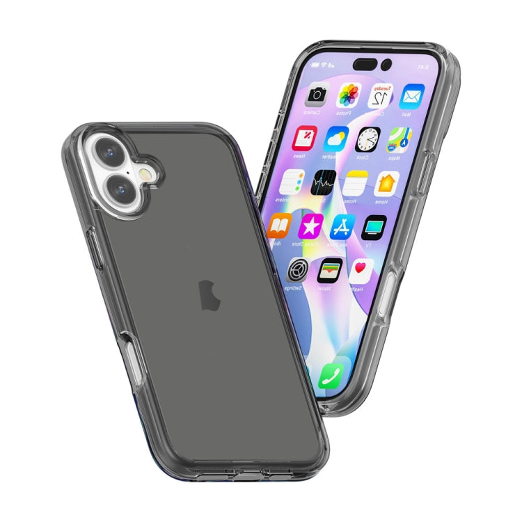 For iPhone 16 Shockproof Terminator Transparent Phone Case(Grey) - iPhone 16 Cases by PMC TechLife | Online Shopping South Africa | PMC TechLife | Buy Now Pay Later Mobicred