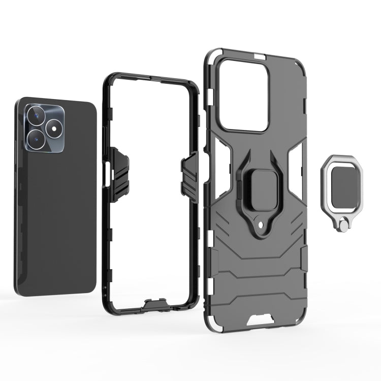 For Realme C53 4G Magnetic Ring Holder PC + TPU Phone Case(Black) - free shipping - PMC TechLife - Order now!