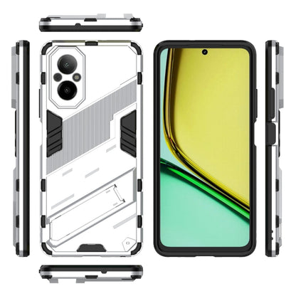 For Realme C67 4G Global Punk Armor 2 in 1 PC + TPU Phone Case with Holder(White) - Realme Cases by PMC Jewellery | Online Shopping South Africa | PMC Jewellery | Buy Now Pay Later Mobicred
