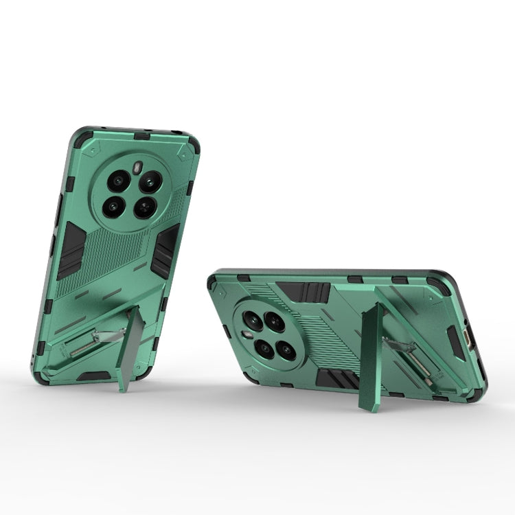 For Realme 12+ 5G Global Punk Armor 2 in 1 PC + TPU Phone Case with Holder(Green) - Realme Cases by PMC Jewellery | Online Shopping South Africa | PMC Jewellery | Buy Now Pay Later Mobicred