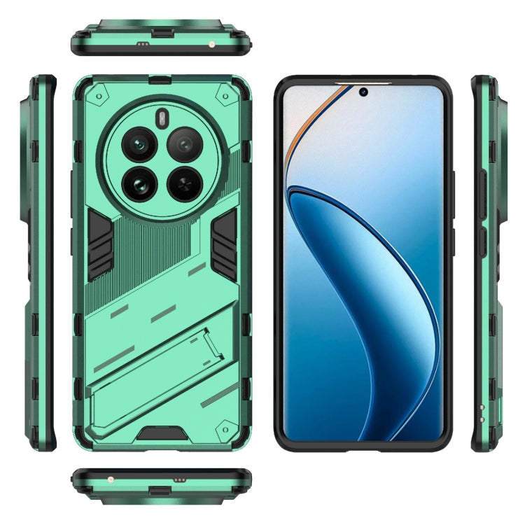 For Realme 12 Pro 5G Global Punk Armor 2 in 1 PC + TPU Phone Case with Holder(Green) - Realme Cases by PMC Jewellery | Online Shopping South Africa | PMC Jewellery | Buy Now Pay Later Mobicred