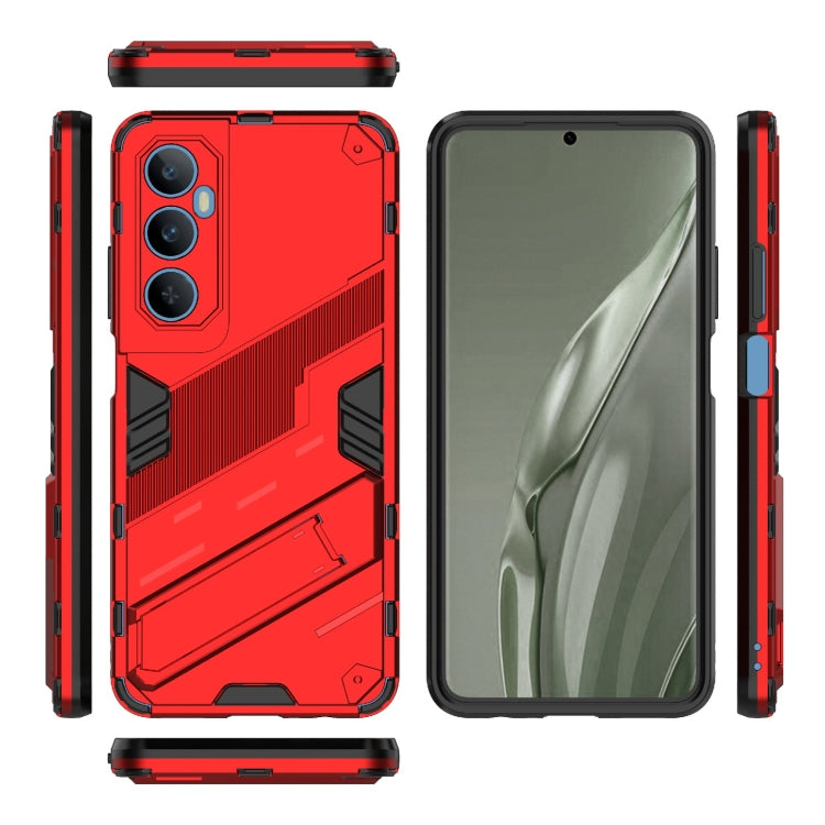 For Realme C65 4G Global Punk Armor 2 in 1 PC + TPU Phone Case with Holder(Red) - Realme Cases by PMC Jewellery | Online Shopping South Africa | PMC Jewellery | Buy Now Pay Later Mobicred