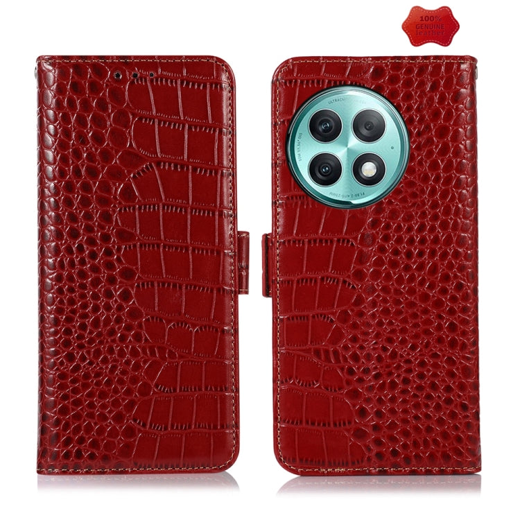 For OnePlus Ace 2 Pro Crocodile Top Layer Cowhide Leather Phone Case(Red) - OnePlus Cases by PMC TechLife | Online Shopping South Africa | PMC TechLife | Buy Now Pay Later Mobicred