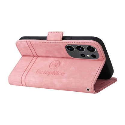 For Samsung Galaxy S24 Ultra BETOPNICE Dual-side Buckle Leather Phone Case(Pink) - Galaxy Phone Cases by BETOPNICE | Online Shopping South Africa | PMC Jewellery | Buy Now Pay Later Mobicred