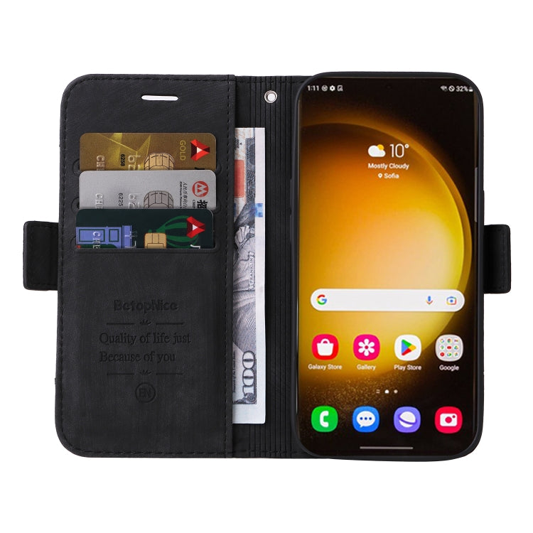 For Samsung Galaxy S24 Ultra BETOPNICE Dual-side Buckle Leather Phone Case(Black) - Galaxy Phone Cases by BETOPNICE | Online Shopping South Africa | PMC Jewellery | Buy Now Pay Later Mobicred