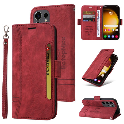 For Samsung Galaxy S24 Ultra BETOPNICE Dual-side Buckle Leather Phone Case(Red) - Galaxy Phone Cases by BETOPNICE | Online Shopping South Africa | PMC Jewellery | Buy Now Pay Later Mobicred