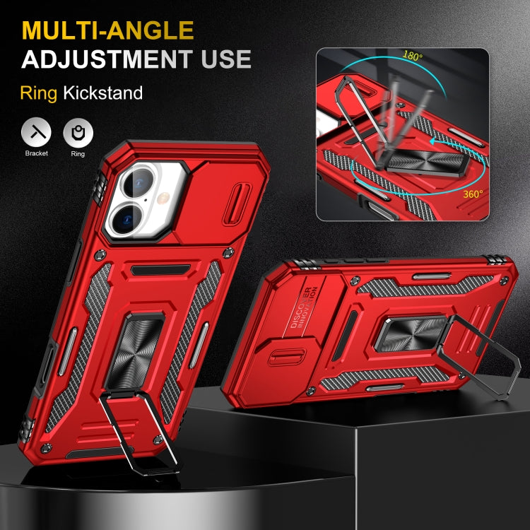 For iPhone 16 Plus Armor PC + TPU Camera Shield Phone Case(Red) - iPhone 16 Plus Cases by PMC TechLife | Online Shopping South Africa | PMC TechLife | Buy Now Pay Later Mobicred