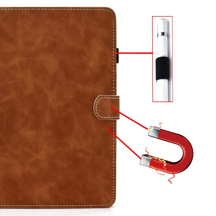 For Amazon Fire Max 11 2023 Cowhide Texture Smart Leather Tablet Case(Brown) - Amazon by PMC TechLife | Online Shopping South Africa | PMC TechLife | Buy Now Pay Later Mobicred