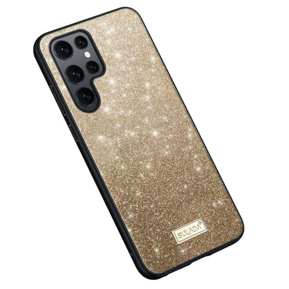 For Samsung Galaxy S24 Ultra 5G SULADA Glittery TPU + Handmade Leather Phone Case(Gold) - Galaxy S24 Ultra 5G Cases by SULADA | Online Shopping South Africa | PMC Jewellery | Buy Now Pay Later Mobicred