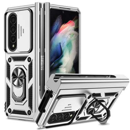 For Samsung Galaxy Z Fold4 Sliding Camshield Holder Phone Case(Silver) - Galaxy Z Fold4 5G Cases by PMC Jewellery | Online Shopping South Africa | PMC Jewellery