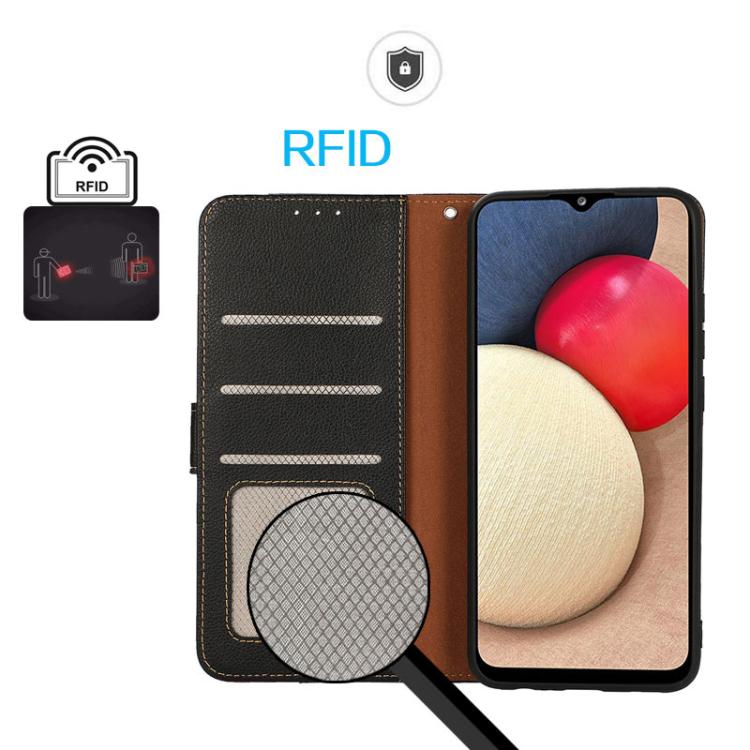 For iPhone 17 Pro Max KHAZNEH Litchi Texture Leather RFID Phone Case(Black) - free shipping - PMc TechLife - Order now!