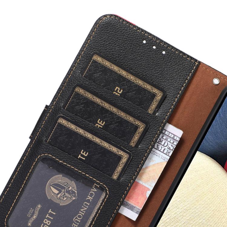 For iPhone 17 Pro Max KHAZNEH Litchi Texture Leather RFID Phone Case(Black) - free shipping - PMc TechLife - Order now!