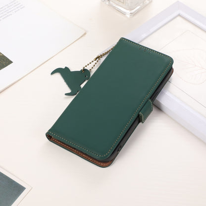 For iPhone 16 Pro Genuine Leather Magnetic RFID Leather Phone Case(Green) - iPhone 16 Pro Cases by PMC Jewellery | Online Shopping South Africa | PMC Jewellery | Buy Now Pay Later Mobicred