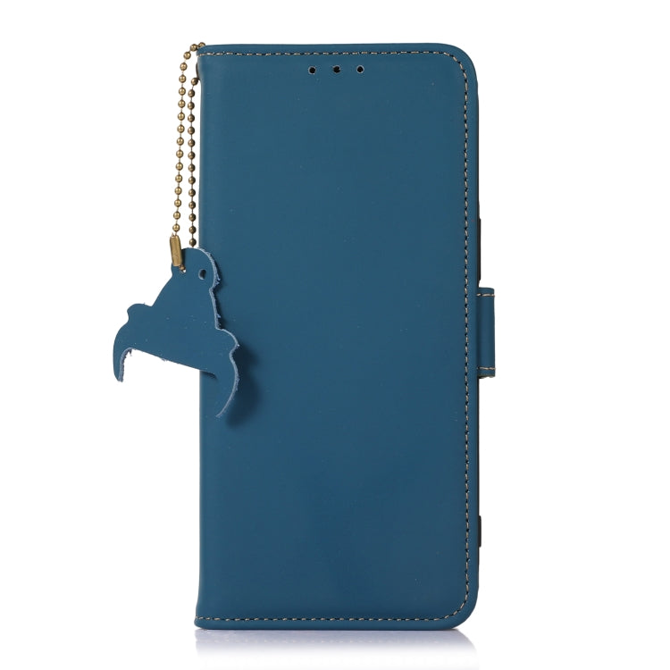 For Huawei Nova 11 Genuine Leather Magnetic RFID Leather Phone Case(Blue) - Huawei Cases by PMC TechLife | Online Shopping South Africa | PMC TechLife | Buy Now Pay Later Mobicred