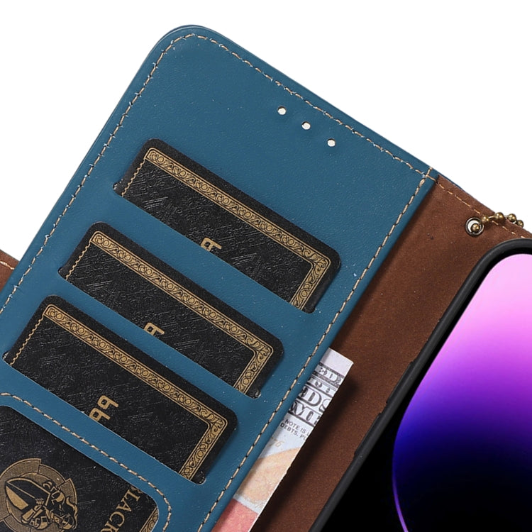 For Huawei Nova 11 Genuine Leather Magnetic RFID Leather Phone Case(Blue) - Huawei Cases by PMC TechLife | Online Shopping South Africa | PMC TechLife | Buy Now Pay Later Mobicred