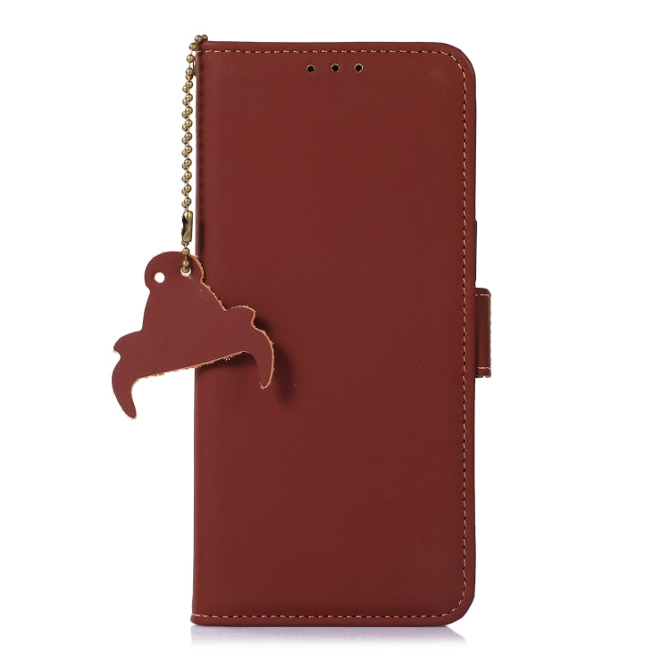 For Huawei Mate 60 Pro Genuine Leather Magnetic RFID Leather Phone Case(Coffee) - Huawei Cases by PMC TechLife | Online Shopping South Africa | PMC TechLife | Buy Now Pay Later Mobicred