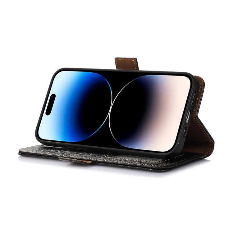 For Asus Zenfone 10 / Zenfone 9 Ostrich Pattern Genuine Leather RFID Phone Case(Black) - ASUS Cases by PMC TechLife | Online Shopping South Africa | PMC TechLife | Buy Now Pay Later Mobicred