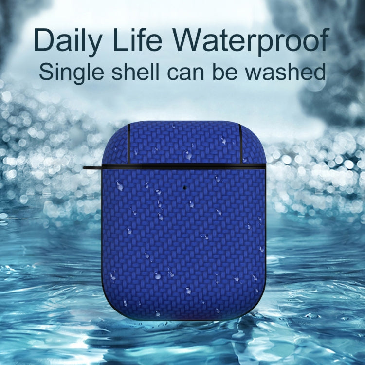 For AirPods Pro Woven Skin Texture PC TWS Earphone Protective Case(Blue) - For AirPods Pro by PMC Jewellery | Online Shopping South Africa | PMC Jewellery | Buy Now Pay Later Mobicred
