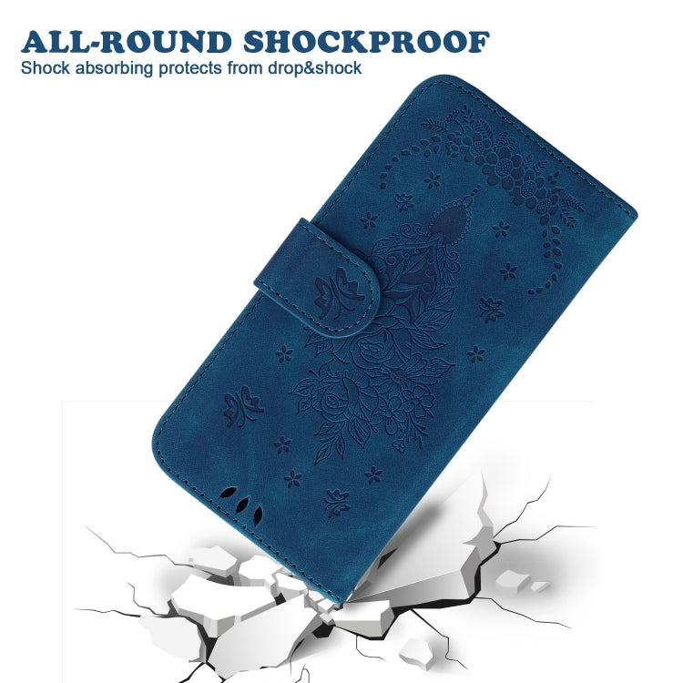For OPPO A60 4G Butterfly Rose Embossed Leather Phone Case(Blue) - OPPO Cases by PMC TechLife | Online Shopping South Africa | PMC TechLife | Buy Now Pay Later Mobicred
