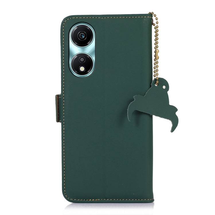 For Honor X5 Plus Genuine Leather Magnetic RFID Leather Phone Case(Green) - Honor Cases by PMC TechLife | Online Shopping South Africa | PMC TechLife | Buy Now Pay Later Mobicred