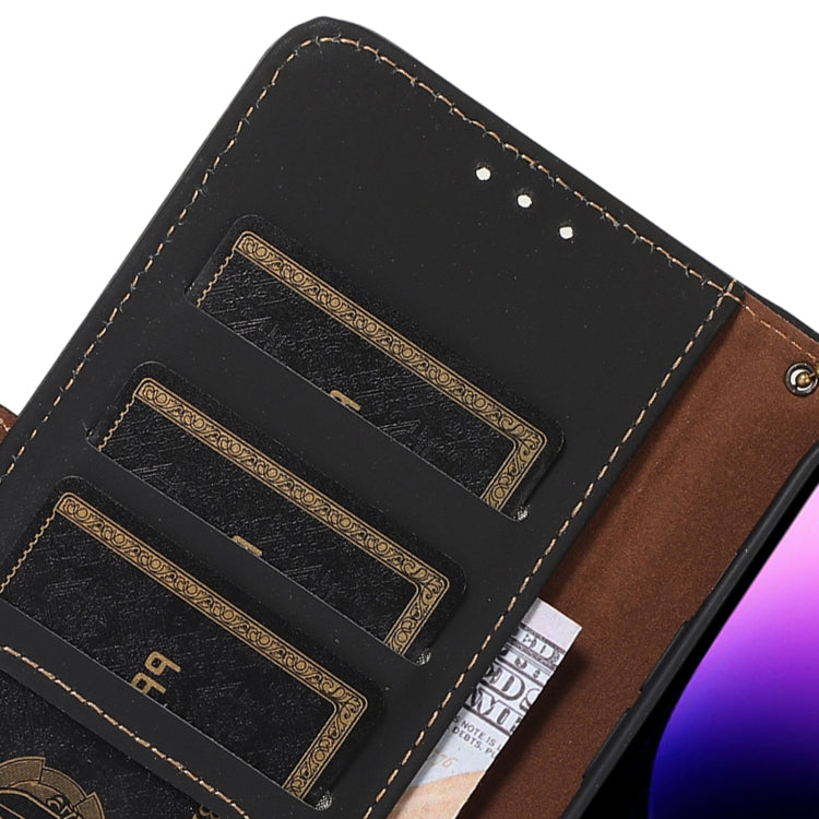 For Honor X7b Genuine Leather Magnetic RFID Leather Phone Case(Black) - Honor Cases by PMC TechLife | Online Shopping South Africa | PMC TechLife | Buy Now Pay Later Mobicred