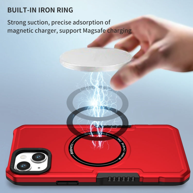 For iPhone 15 Plus MagSafe Shockproof Armor Phone Case(Red) - iPhone 15 Plus Cases by PMC Jewellery | Online Shopping South Africa | PMC Jewellery