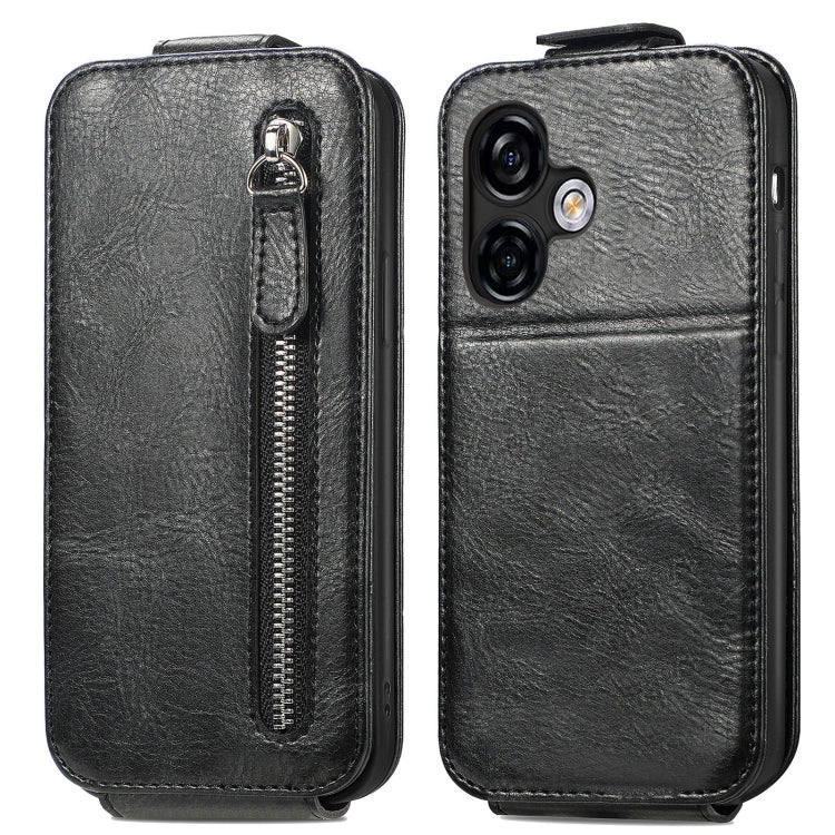 For Ulefone Note 16 Pro Zipper Wallet Vertical Flip Leather Phone Case(Black) - Ulefone Cases by PMC Jewellery | Online Shopping South Africa | PMC Jewellery | Buy Now Pay Later Mobicred