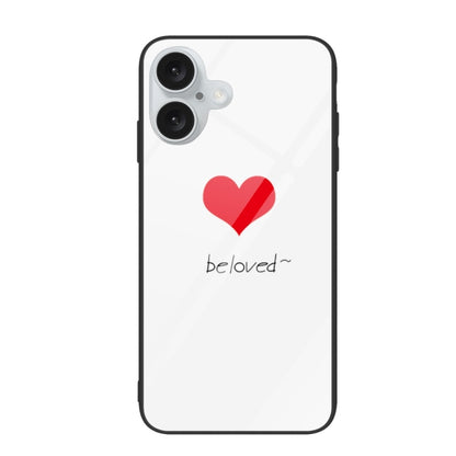 For iPhone 16 Colorful Painted Glass Phone Case(Red Heart) - iPhone 16 Cases by PMC Jewellery | Online Shopping South Africa | PMC Jewellery | Buy Now Pay Later Mobicred