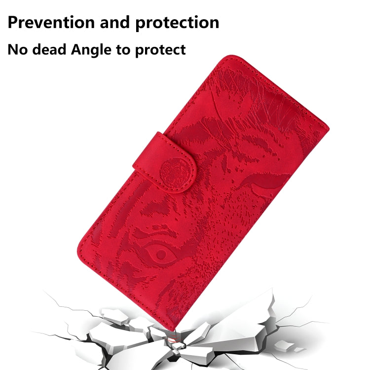 For iPhone SE 2024 Tiger Embossing Pattern Leather Phone Case(Red) - More iPhone Cases by PMC Jewellery | Online Shopping South Africa | PMC Jewellery | Buy Now Pay Later Mobicred