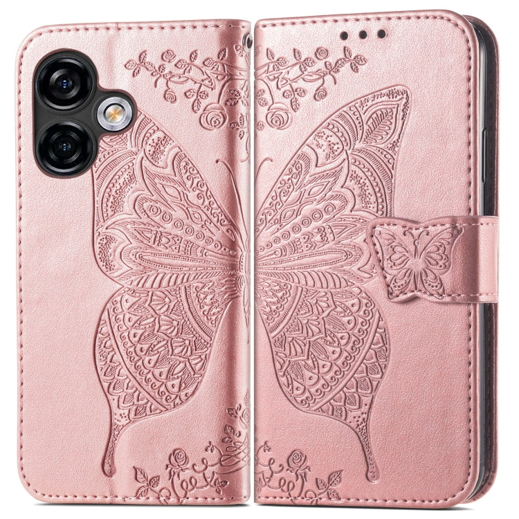 For Ulefone Note 16 Pro Butterfly Love Flower Embossed Leather Phone Case(Rose Gold) - Ulefone Cases by PMC Jewellery | Online Shopping South Africa | PMC Jewellery | Buy Now Pay Later Mobicred